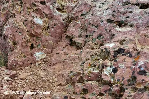 A close-up view of a rocky landscape.