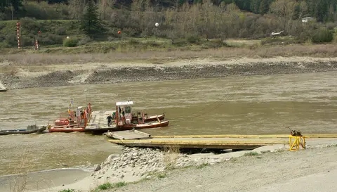 Lytton Reaction Ferry at river landing.