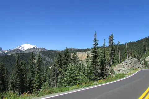 Mountain view along Chinook Scenic Byway.