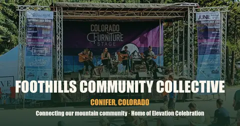 A band performs on an outdoor stage at a community event.