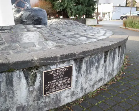 Base of the Paul Bunyan Statue.