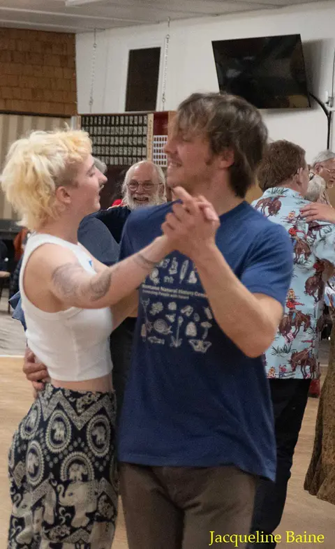 Dancers at Missoula Folklore Society contra dance.