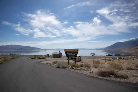 Campground overlooking Walker Lake Recreation Area.