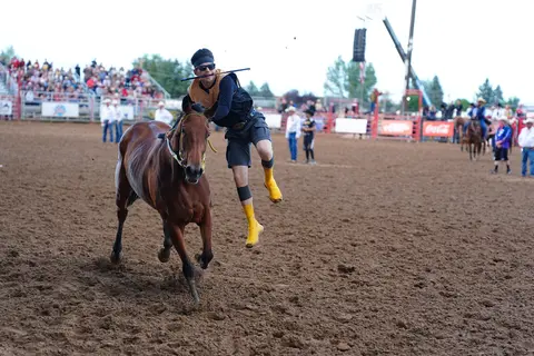 Indian Relay, Sheridan WYO Rodeo.