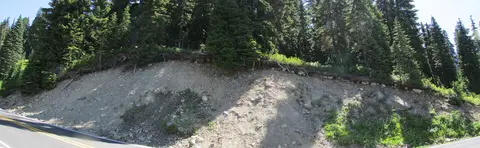 Roadcut along Chinook Scenic Byway.