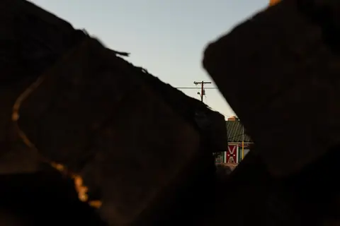 Jack Rabbit Trading Post through railroad ties.