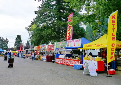 Food booths, Elephant Garlic Festival.