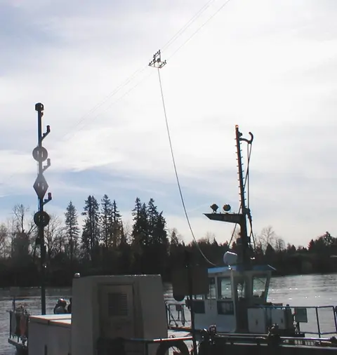 Overhead power cable, Canby Ferry.