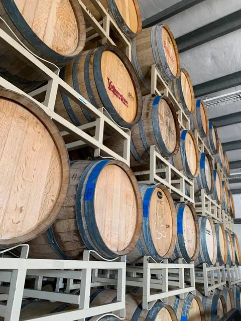 Wine barrels at Yellowstone Cellars & Winery.