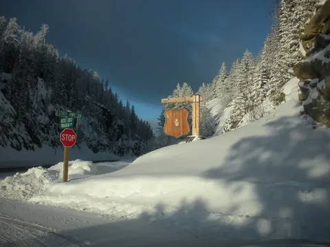 Snowy trailhead turnoff, Sherman Pass Scenic Byway.