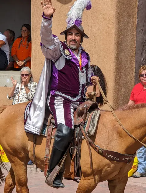 Costumed rider at Fiesta de Santa Fe.
