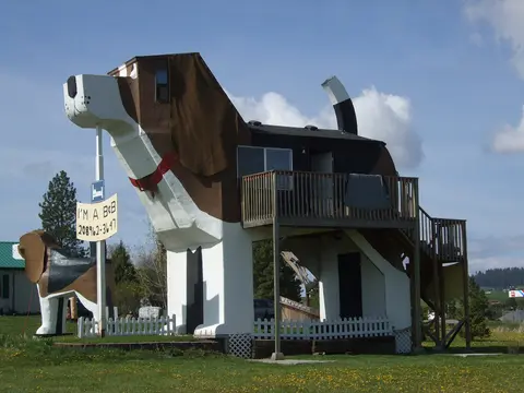 Giant beagle structure at Dog Bark Park.