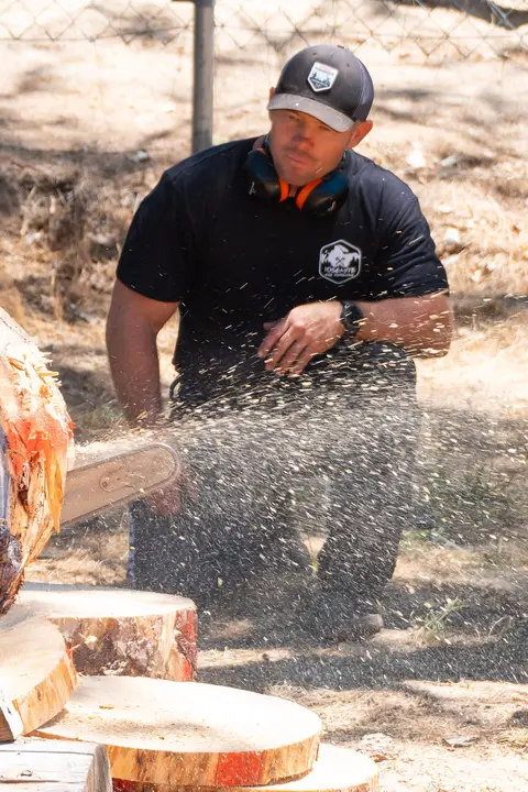 Chainsaw competition, Mid-Sierra Loggers Jamboree.