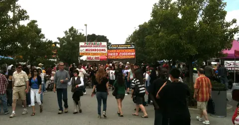 Crowds at the Morgan Hill Mushroom Festival.