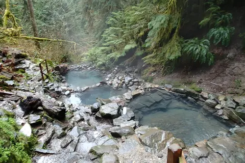 Soaking pools at Terwilliger Hot Springs.