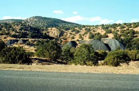 Coal tailings along Turquoise Trail National Scenic Byway.