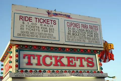 Ride ticket booth, Kern County Fair.