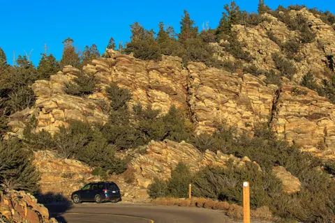 Vehicle on Wheeler Peak Scenic Drive.