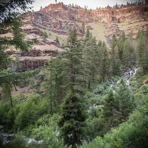 River canyon along South Fork John Day River Byway.