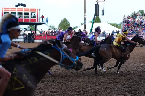 Indian relay race, Sheridan WYO Rodeo.