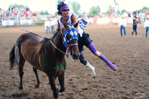 Indian Relay race, Sheridan WYO Rodeo.