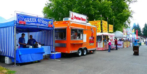 Food vendors at Elephant Garlic Festival.