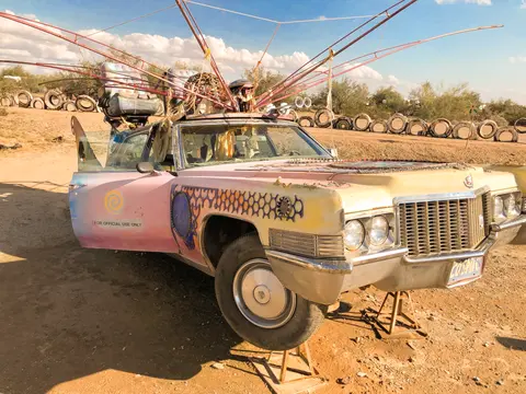 Art car installation at East Jesus.