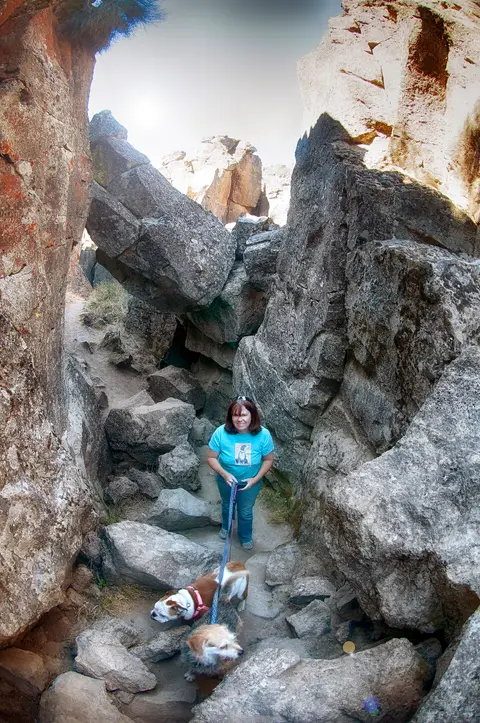 Hiker along Crack-in-the-Ground trail.